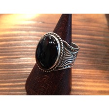 Navajo Gary Reeves オニキスリング 21号画像