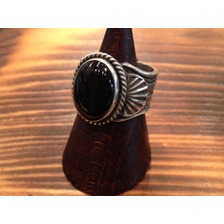 Navajo Gary Reeves オニキスリング 17号画像