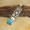 Navajo Alex Sanchez キングマンターコイズ・プレートペンダントトップ画像