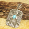 Navajo Anthony Bowman ターコイズマウンテンTQ付き・トゥファキャストペンダントトップ画像