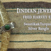 Fred Harvey Style Thunder Bird&Turquoise シルバーバングル画像