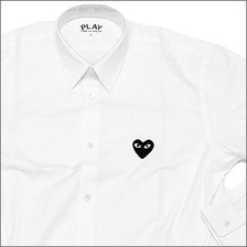 PLAY COMME des GARCONS ワンポイントハート シャツ WHITE画像