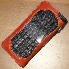 THE FLAT HEAD CD-2F クロコダイルウォレット画像