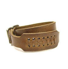 BILLYKIRK レザーカフス “Double Wrap Cuff With Scar” vintage tan画像