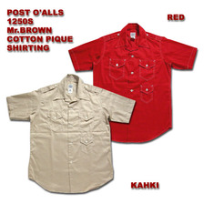 POST OVERALLS 1250S Mr.BROWN COTTON PIQUE SHIRING P1250S画像