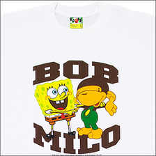 A BATHING APE NFS限定 スポンジ・ボブ x コミック MILO Tシャツ WHITE画像