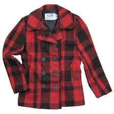 Schott 753UP スリムフィット PLAID WOOL Pコート画像