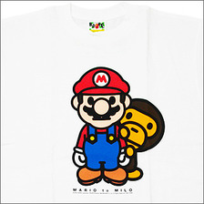 A BATHING APE NFS限定 MARIO to MILO / SIDE Tシャツ WHITE画像