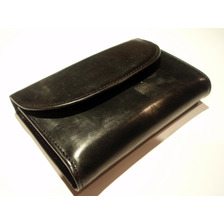 DAINES & HATHAWAY TRIFOLD WALLET 2-tone /bridle leather/black x red画像
