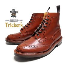 Tricker's M5634 25 BROGUE BOOTS STOW MARRON ANTIQUE画像