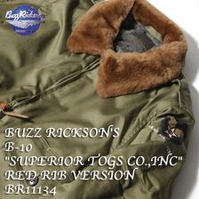 Buzz Rickson's B-10 &ldquo;SUPERIOR TOGS CO..INC&rdquo; 1943 MODEL RED RIB VERSION BR11134画像