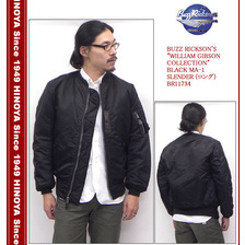 Buzz Rickson's WILLIAM GIBSON COLLECTION BLACK MA-1 SLENDER(LONG) BR11734画像