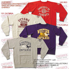 CHESWICK CANADIAN UNIVERSITY COLLECTION RAGLAN CREW SWEAT CH64601画像