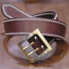 SAMURAI JEANS A105HS 極厚ステアハイドダブルステッチベルト画像