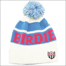 YOSHINORI KOTAKE ポンポン付きニットCAP BLUExWHITE画像