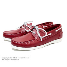DANASSA LEATHER DECK SHOES PULL UP RED 5356画像