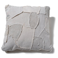 J.AUGUR DESIGN SMALL PATCHWORK PILLOW WHITE CANVAS&times;WHITE CANVAS画像