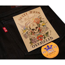 SKULL JEANS EBONY RAMON ローライズブラックストレート画像