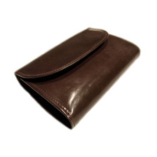 DAINES & HATHAWAY TRIFOLD WALLET bridle leather/brown solid画像
