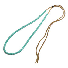 BINGO BROTHERS 革紐ビーズネックレス TURQUOISE画像