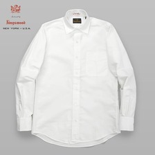 KINGSWOOD 長袖 レギュラーカラーシャツ ホワイト画像