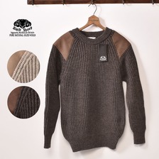BLACK SHEEP SG01 CREW NECK LEATHER PATCH SWEATER画像