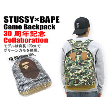 STUSSY × BAPE Camo Backpack 30周年記念 コラボ画像