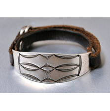 JACK WALKER silver & leather bracelet #02画像