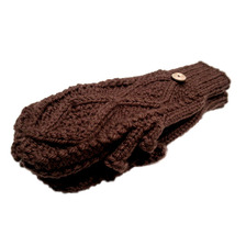 INVERALLAN SOLID FINGERLESS HAND KNIT GLOVE brown画像