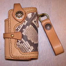 THE FLAT HEAD KHP-01 手縫いパイソン携帯電話ケース画像