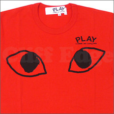PLAY COMME des GARCONS ハートEYEカラー Tシャツ RED画像