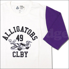 CHALLENGER ALLIGATORS CLBY 五分袖Tシャツ WHITExPURPLE画像