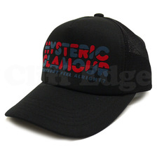 HYSTERIC GLAMOUR フロッキーロゴメッシュキャップ BLACK画像