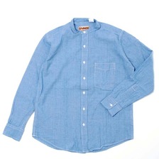 CAMCO MFG 長袖 バンドカラー シャンブレーシャツ ライトブルー メンズ画像