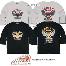 Indian Motocycle ワッフル 七分袖Tシャツ Indian Scout ID-I-4517画像