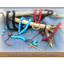 html Crossover Rosary Necklace ACS079画像