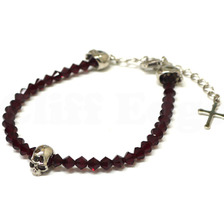 Roen SWAROVSKI ブレスレット 細 REDxSILVER画像