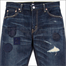STUSSY &times; Levi's 505 Regular Straight Crash Denim INDIGO画像