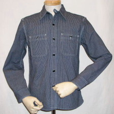 THE FLAT HEAD CO-10W ピンヒッコリーワークシャツ10長袖画像