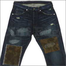A BATHING APE DAMAGE デニムパンツ MEDIUM DARK画像