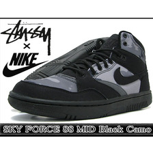 NIKE &times;STUSSY SKY FORCE 88 MID Black Camo 454452-002画像