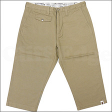 A BATHING APE 3/4 LENGTH パンツ BEIGE画像