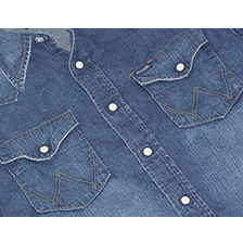 Wrangler デニムウエスタンシャツ ミッドユーズド W9144-126画像