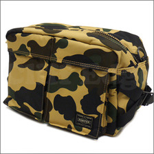 A BATHING APE x PORTER PRINT 1ST CAMO WAIST BAG YELLOW CAMO画像