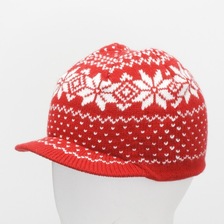 DORFMAN ツバ付き 雪柄 ニットキャップ W1547画像