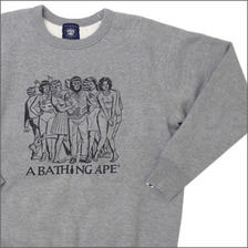 A BATHING APE VINTAGE TYPE STONE WASH スウェット GRAY画像
