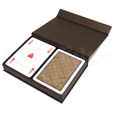 GUCCI GG モノグラム柄 トランプ BROWNxGOLD画像