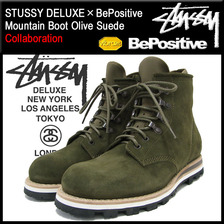 STUSSY &times; BePositive Mountain Boot Olive Suede DELUXE 4038025画像