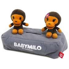 A BATHING APE BABY MILO by SANRIO マイロxリサ ティッシュBOXカバー GRAY画像