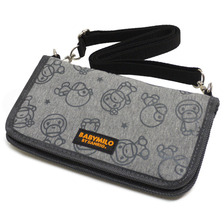 A BATHING APE BABY MILO by SANRIO マイロxリサ モバイルゲームポーチ GRAY画像
